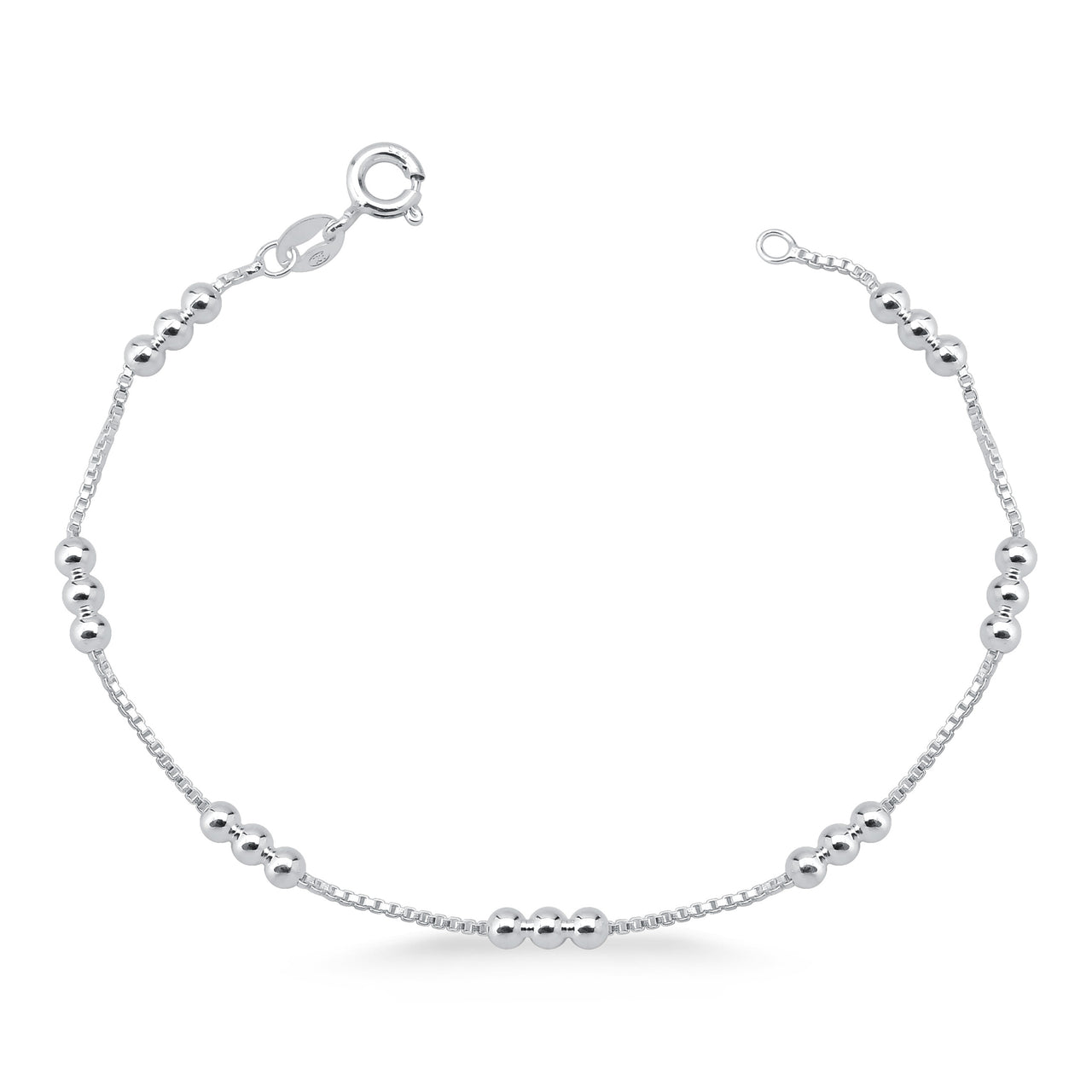 PULSEIRA DE PRATA COM BOLINHAS