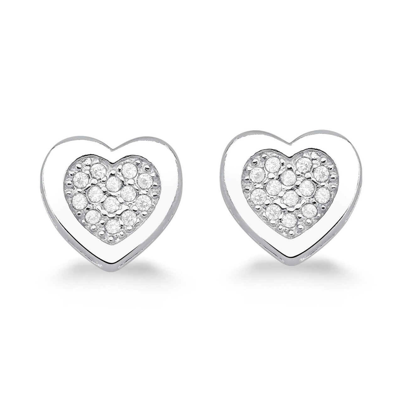 BRINCO DE PRATA 925 CORAÇÃO COM ZIRCONIA NO CENTRO