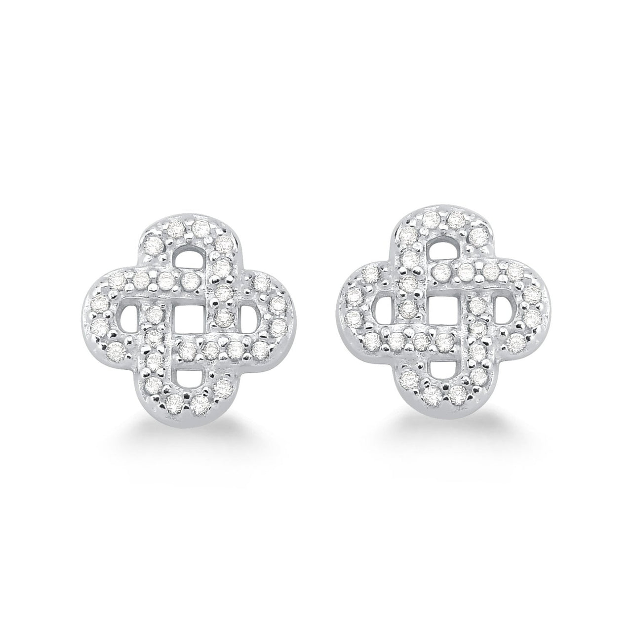 BRINCO DE PRATA 925 ELOS ENTRELAÇADOS CRAVEJADOS DE ZIRCONIA
