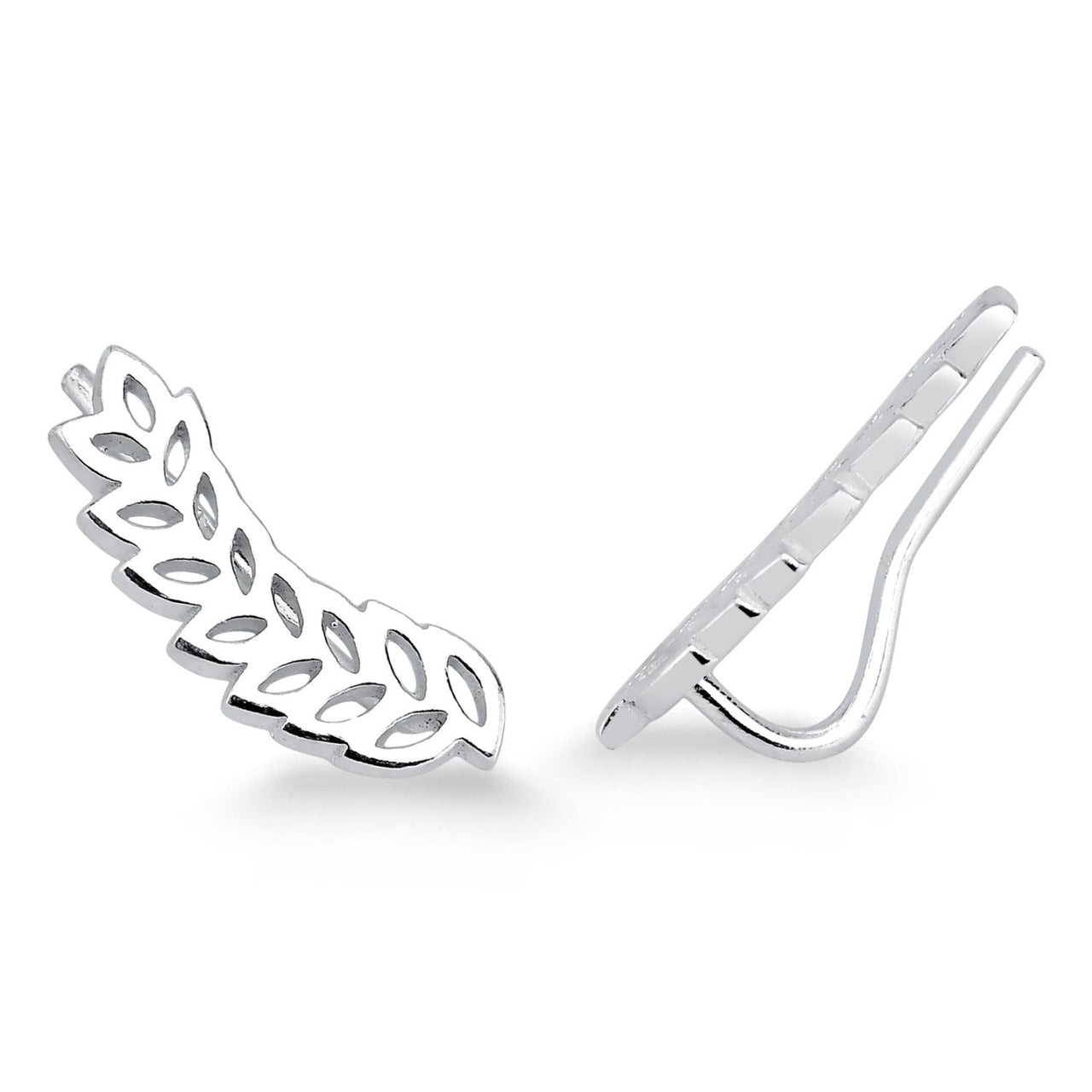 BRINCO DE PRATA ENVELHECIDA EAR CUFF FOLHA VAZADA