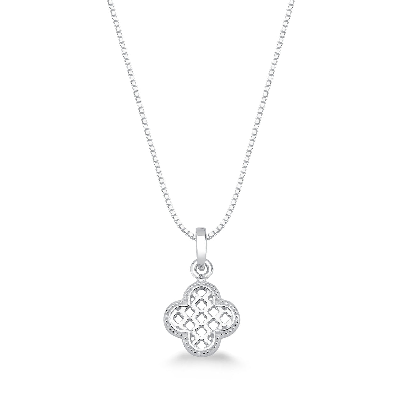 COLAR DE PRATA 925 45CM TREVO DE ZIRCONIA