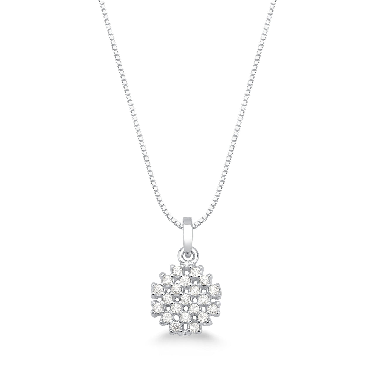 COLAR DE PRATA 925 45CM OCTOGONO DE ZIRCONIA